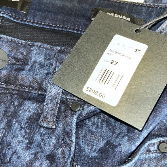 Joe's The Charlie High-Rise Skinny Ankle Black & Blue Snake Print Jeans Sz 27 - Picture 3 of 7